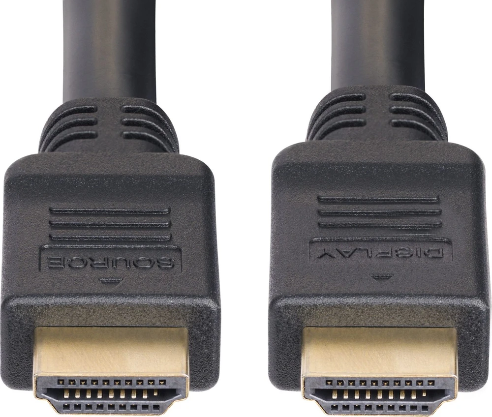 HDMI laido antgaliai su Source ir Display žymėjimu