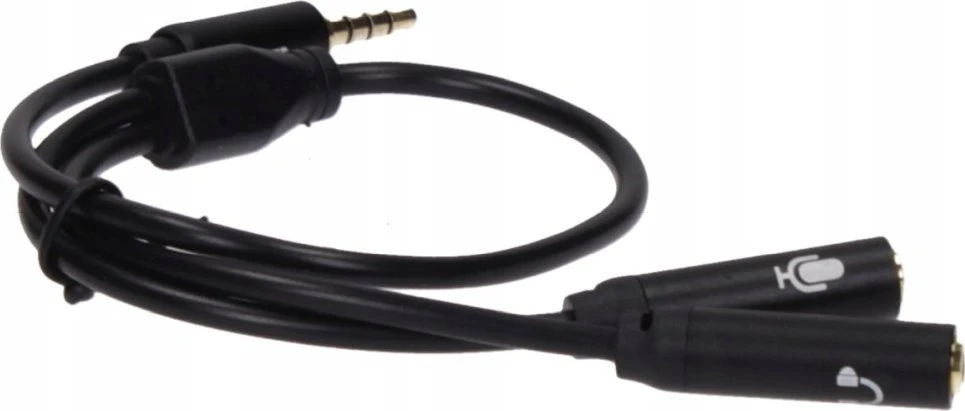 Garso adapteris 3,5mm į dvigubą lizdą su piktogramomis