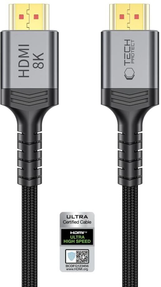„Tech-Protect UltraBoost HDMI 2.1 4K 120HZ / 8K 60HZ“ kabelis, 200 cm - juodas