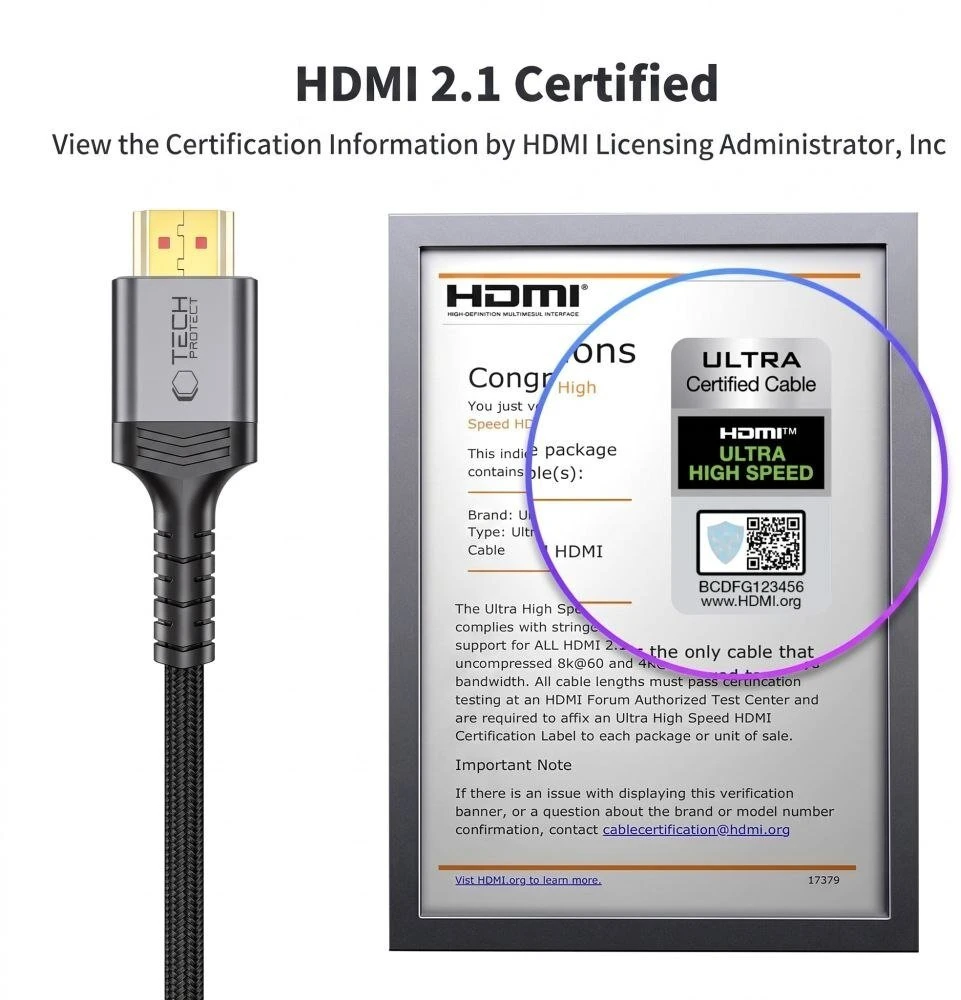 „Tech-Protect UltraBoost HDMI 2.1 4K 120HZ / 8K 60HZ“ kabelis, 300 cm - juodas
