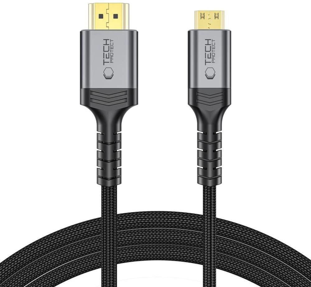„Tech-Protect UltraBoost Mini HDMI“ į HDMI 2.1 8K 60Hz kabelis, 200 cm - Juodas