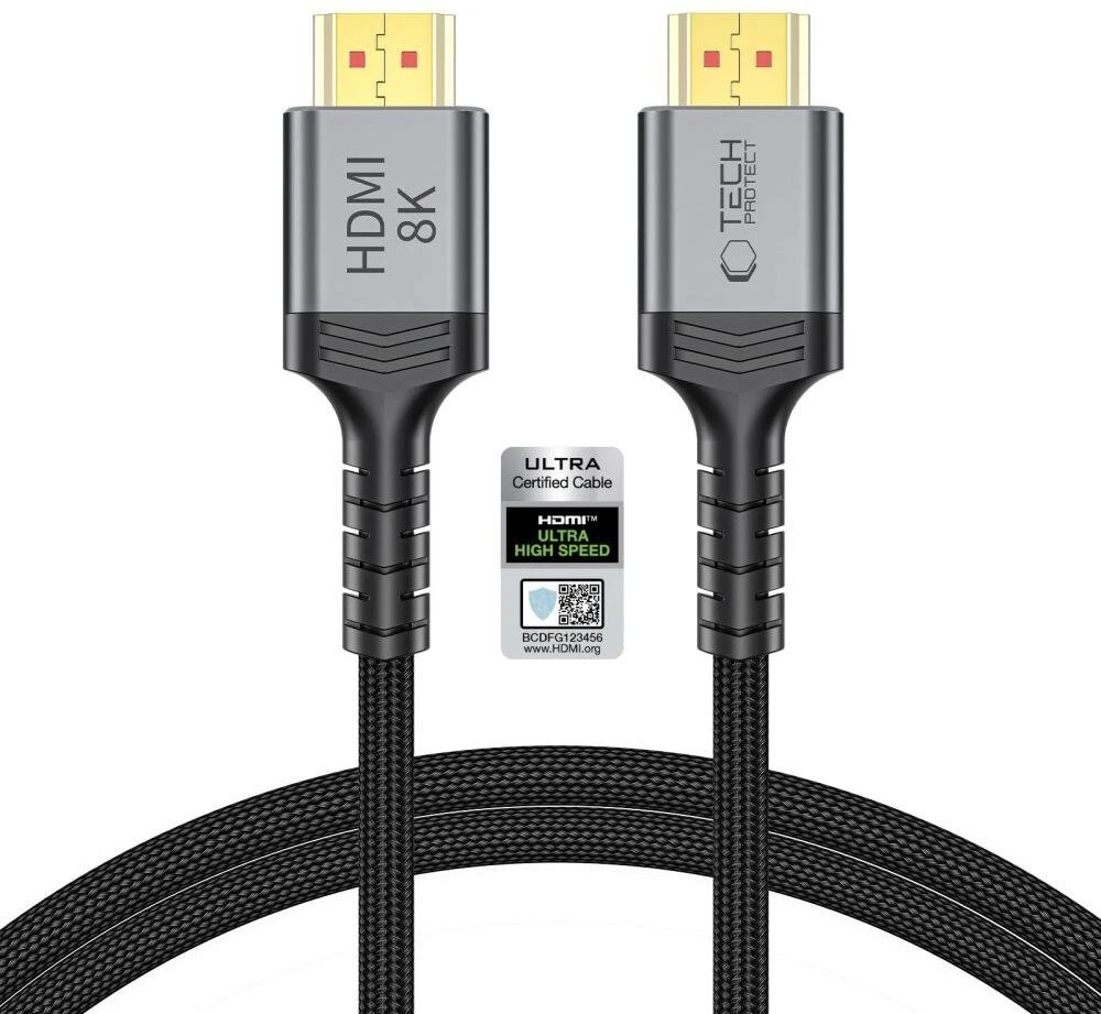 „Tech-Protect UltraBoost HDMI 2.1 4K 120HZ / 8K 60HZ“ kabelis, 100 cm - juodas