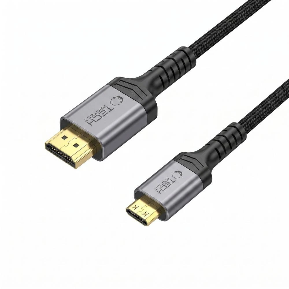 „Tech-Protect UltraBoost Mini HDMI“ į HDMI 2.1 8K 60Hz kabelis, 200 cm - Juodas