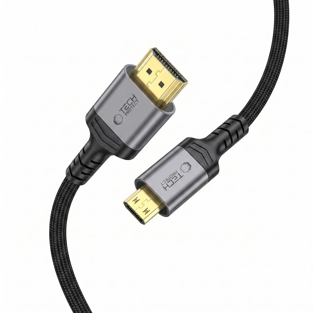 „Tech-Protect UltraBoost Mini HDMI“ į HDMI 2.1 8K 60Hz kabelis, 200 cm - Juodas