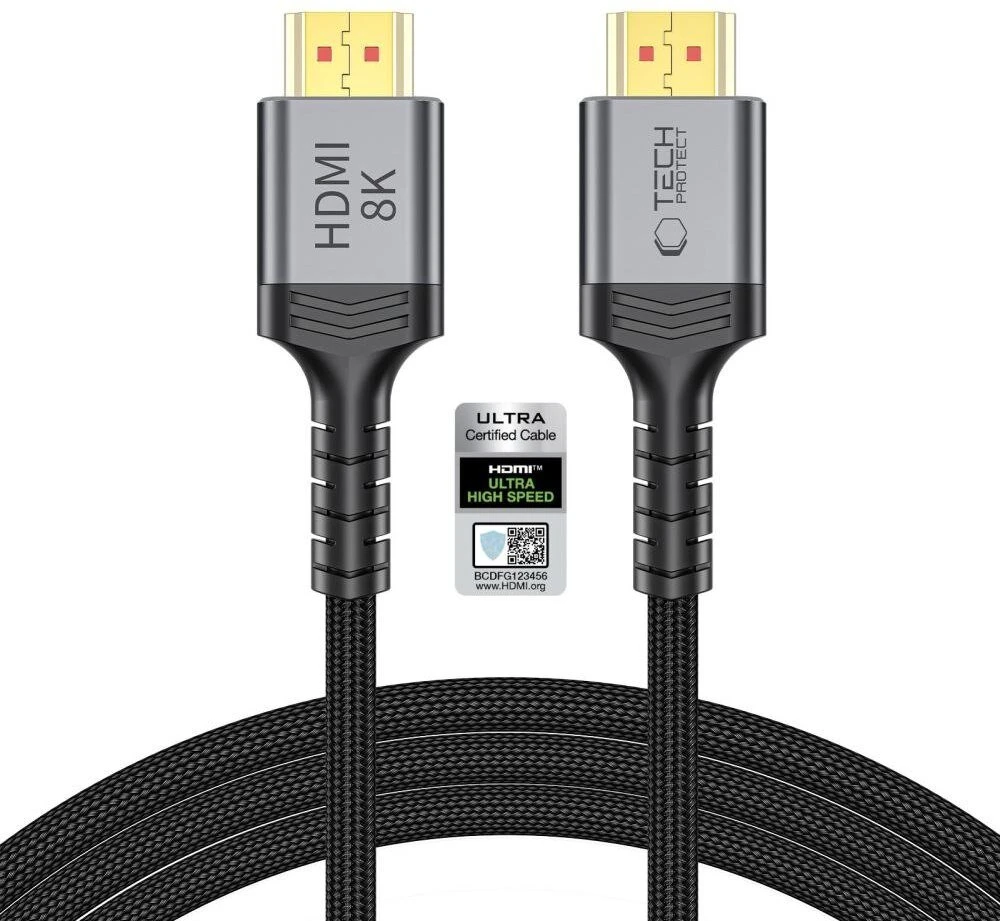 „Tech-Protect UltraBoost HDMI 2.1 4K 120HZ / 8K 60HZ“ kabelis, 200 cm - juodas