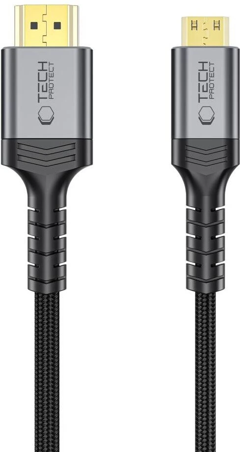 „Tech-Protect UltraBoost Mini HDMI“ į HDMI 2.1 8K 60Hz kabelis, 200 cm - Juodas