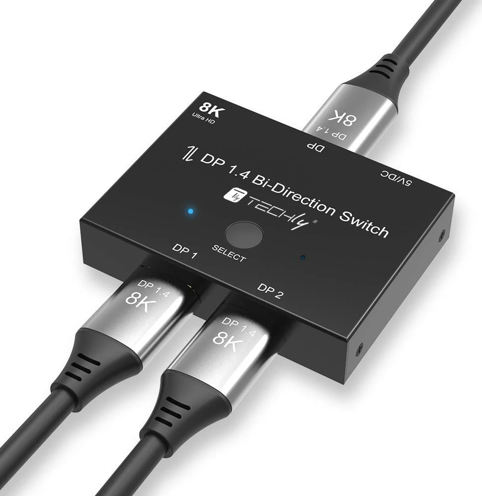 Techly IDATA-DP-2DP-8KT vaizdo signalo jungiklis DisplayPort