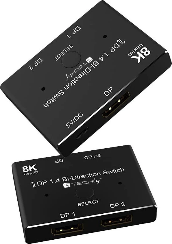Techly IDATA-DP-2DP-8KT vaizdo signalo jungiklis DisplayPort