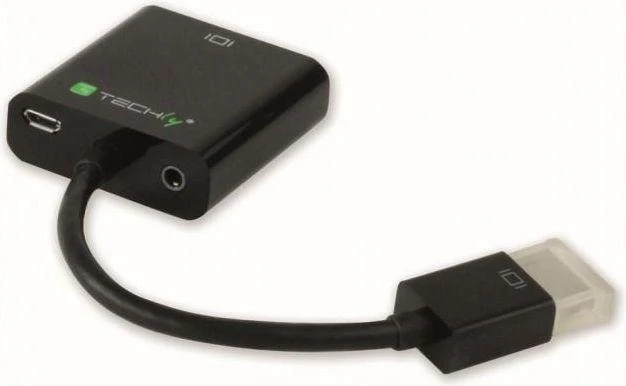 Techly Techniškai HDMI - VGA+3.5mm+Micro USB B M/F Juoda