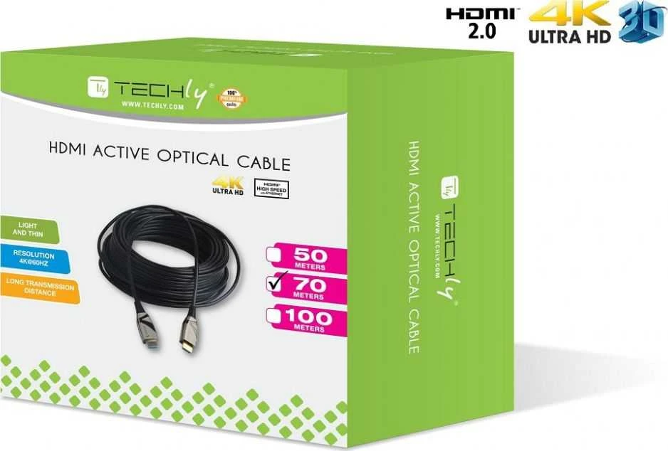 „Techly“ HDMI - HDMI kabelis, 50 m, juodas (ICOC-HDMI-HY2-050)