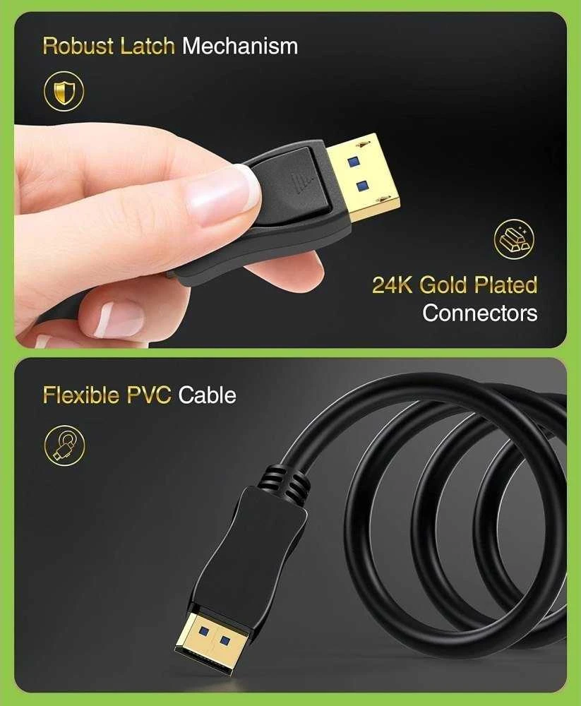 Techly Kabelis DisplayPort 2.1 4K*120Hz 3m 54G juoda