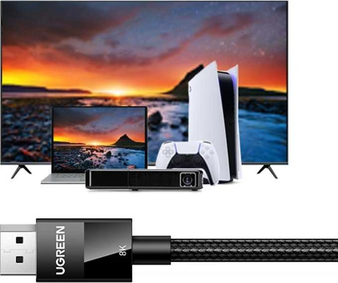 Kabelis Ugreen DP114 DisplayPort 1.4 to DisplayPort 1.4 1.0m juodas