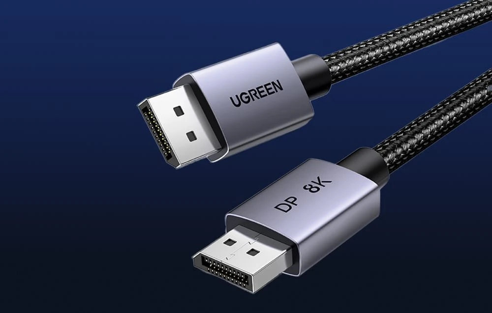 Kabelis DisplayPort 1.4 Ugreen DP120, 8K 60Hz, 32.4Gbps, 1m (juoda)