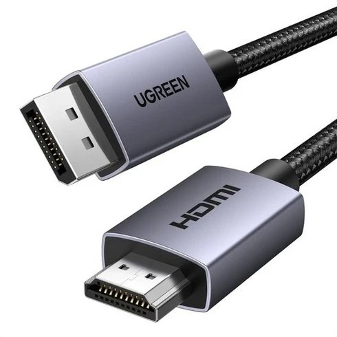 Kabelis DisplayPort (DP) kištukas - HDMI kištukas vienpusis 4K@30Hz 1m juodas DP125 UGREEN