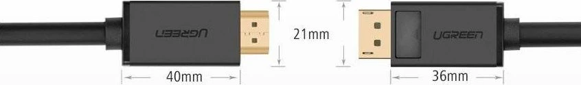 Kabelis Ugreen DP101 DisplayPort to HDMI 1.5m juodas