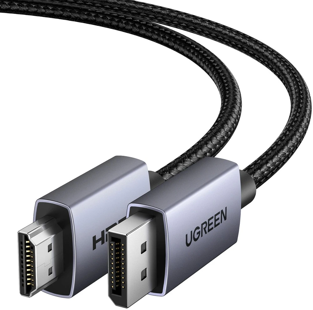 Kabelis DisplayPort (DP) kištukas - HDMI kištukas vienpusis 4K@30Hz 3m juodas DP125 UGREEN