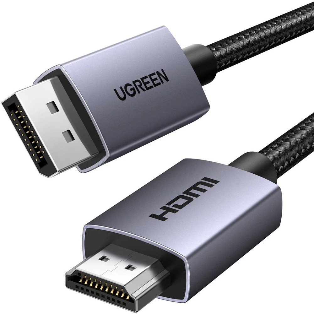Kabelis DisplayPort (DP) kištukas - HDMI kištukas vienpusis 4K@30Hz 3m juodas DP125 UGREEN