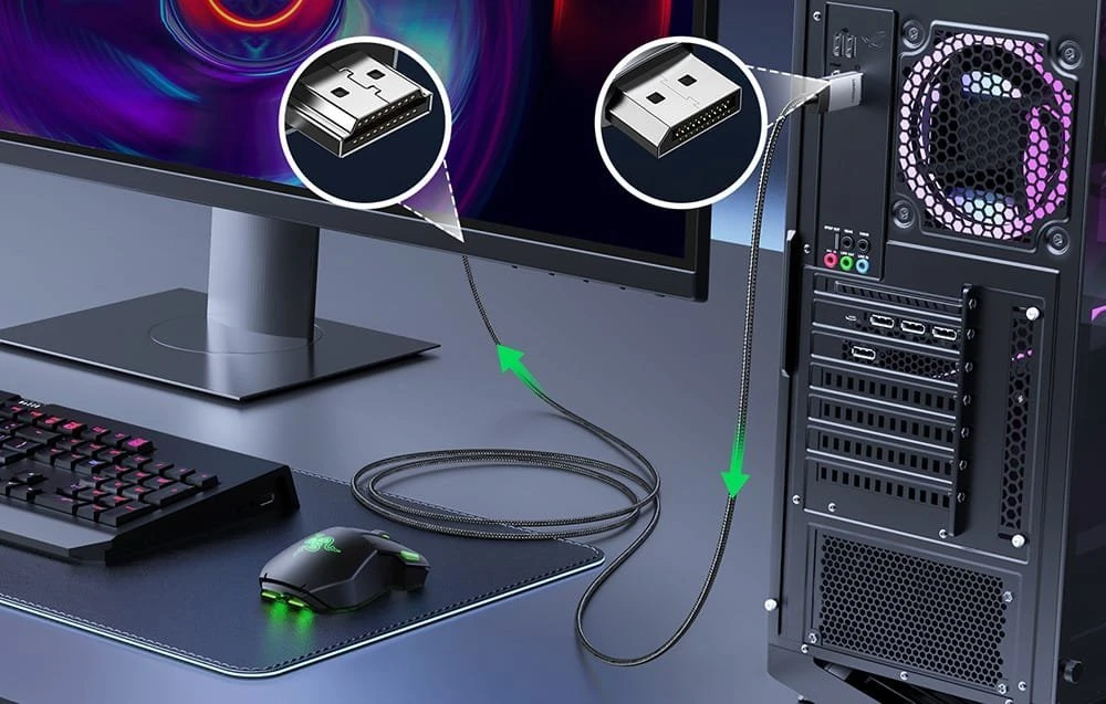 Ugreen DP119 25491 DisplayPort į HDMI 4K 60Hz kabelis 3m – pilkas