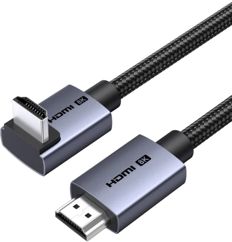 Kabelis HDMI-HDMI kampinis kištukas 2m (HDMI 2.1 8K@60Hz 48Gbps) juodas HD188 UGREEN