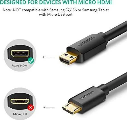 UGREEN Micro HDMI - HDMI kabelis 4K 3D 1m