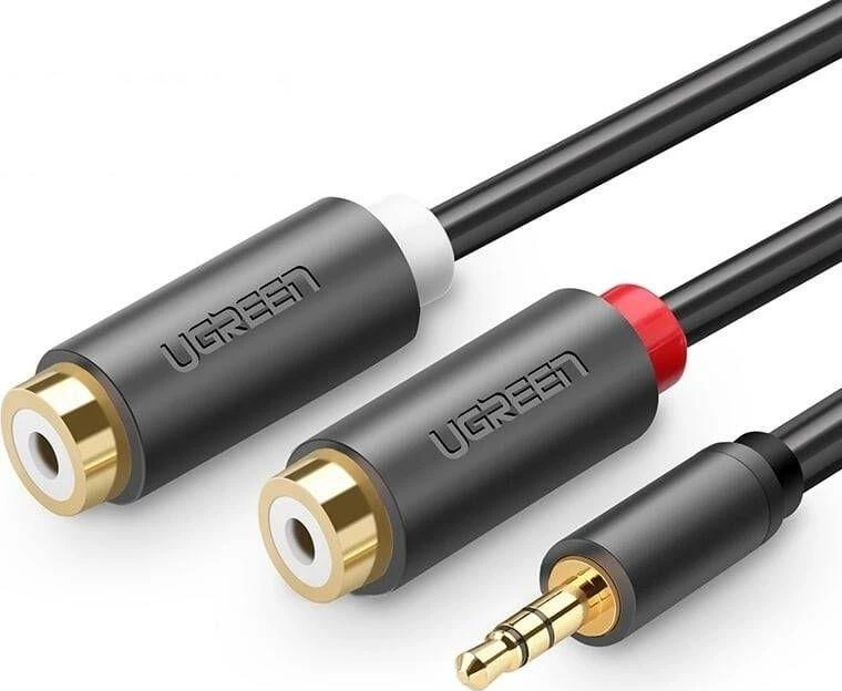 UGREEN AV109 kabelis 3.5 mm kištukas - 2xRCA (Cinch) lizdai 25cm