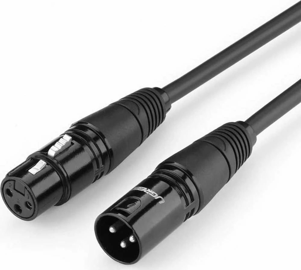 Kabelis XLR lizdas XLR kištukinis kabelis UGREEN AV130 - 5m (juodas)