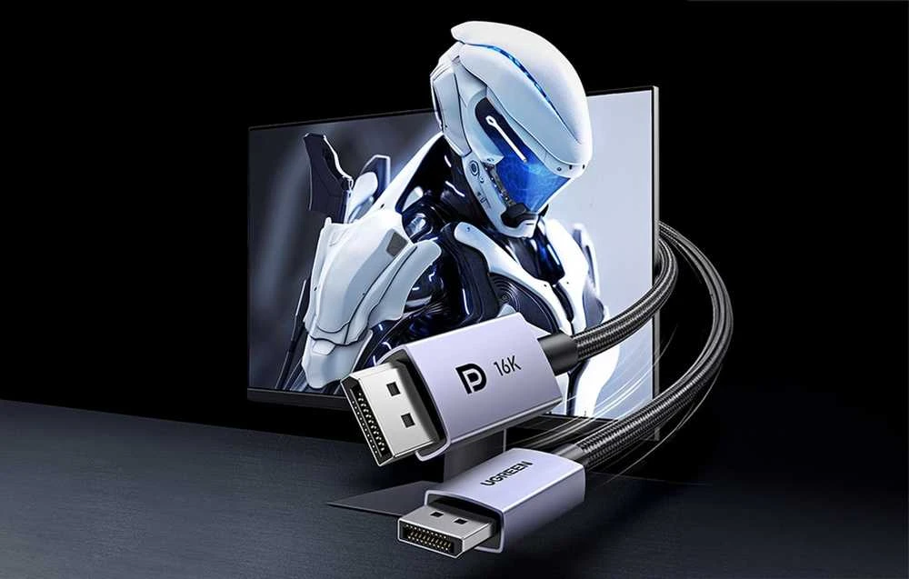 Ugreen DP118 DisplayPort 2.1 cable 2m - pilkos spalvos