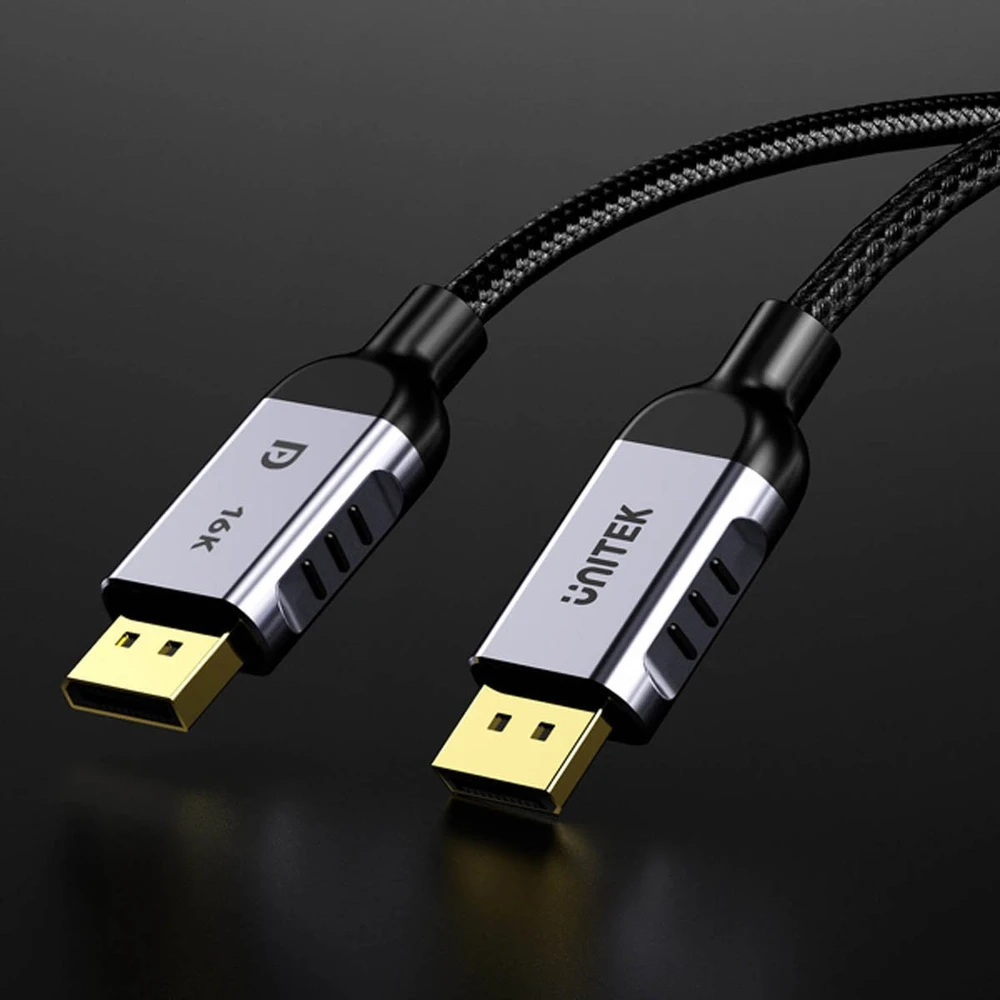 DisplayPort Kabelis - UNITEK C1626GY 1.5M HBR3 360Hz Juodas/Pilkas