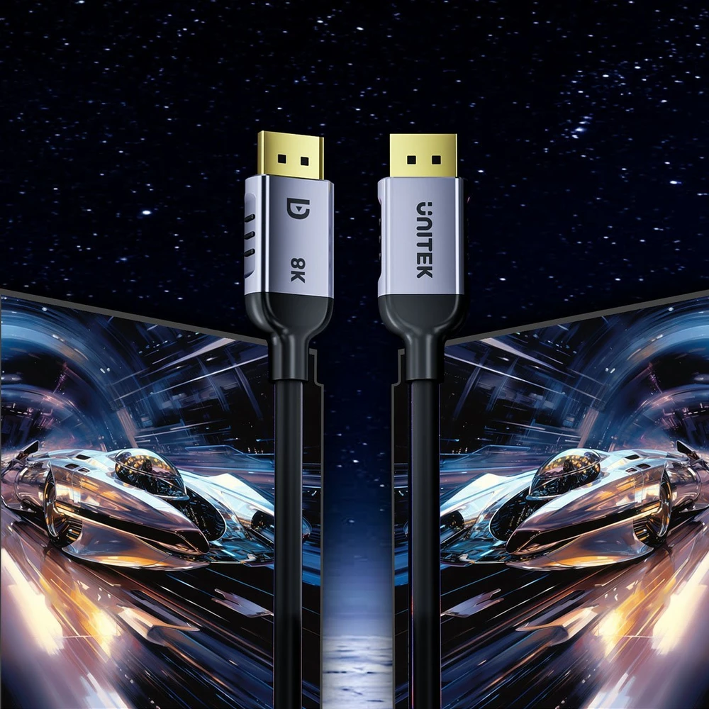 UNITEK C1628GY01-2M DisplayPort cable Juodas, Pilkas