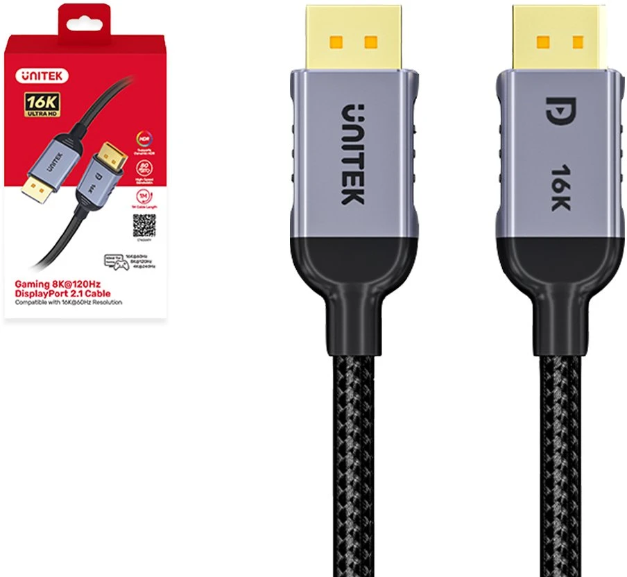 UNITEK C1626GY01-3M DisplayPort 2.1 Juodas