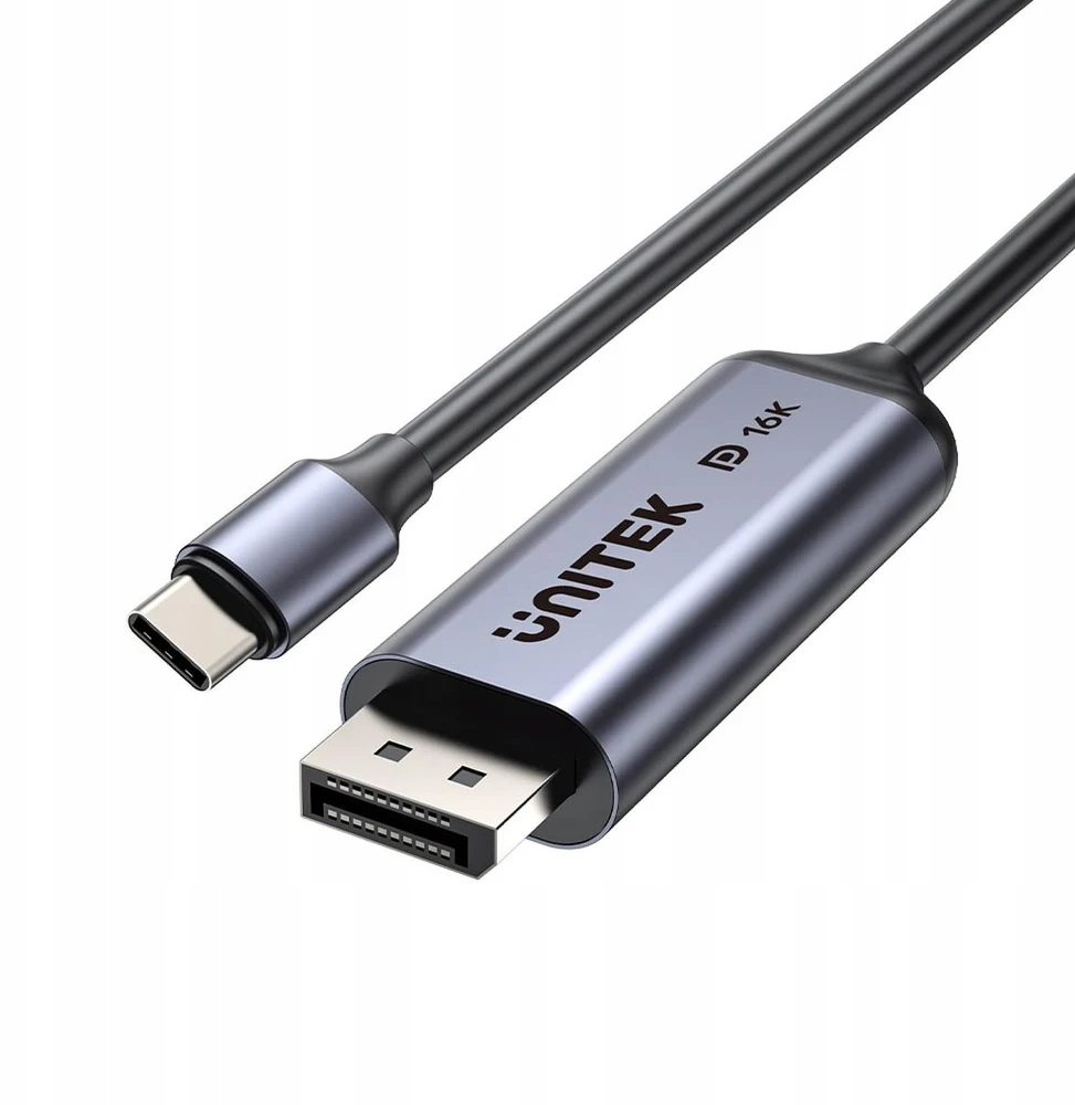 Unitek dvikryptis kabelis USB-C - DisplayPort 16K | 80Gbps | HDR | 1,8 m