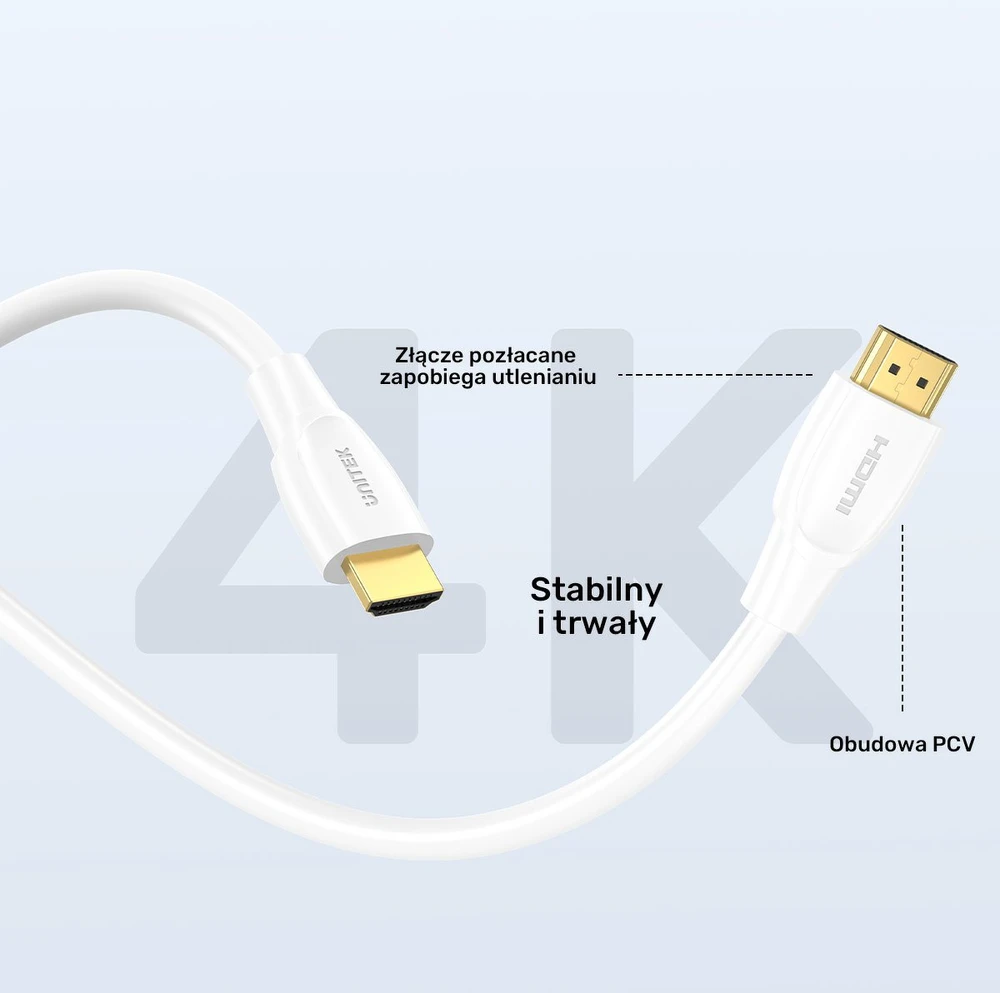 Unitek Kabelis HDMI 2.0 4K balta 0.3m
