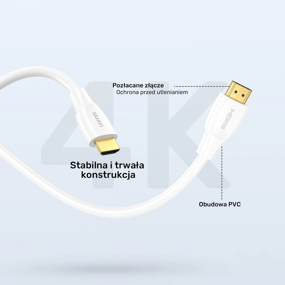 Unitek HDMI 2.1 8K HDR balta 0,3m