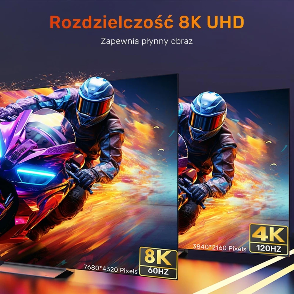 Unitek HDMI (M) - HDMI (F) 2.1 prailginimo kabelis, 8K 1 m