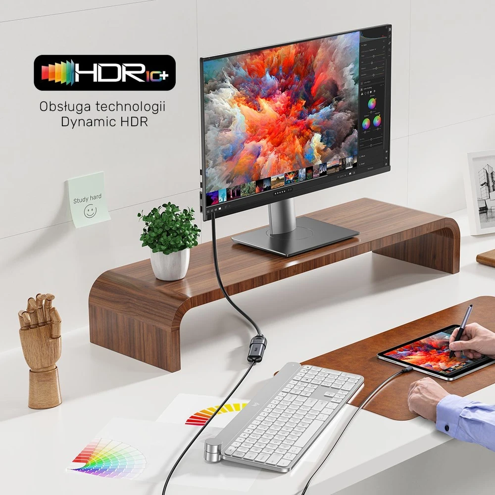 Unitek HDMI (M) - HDMI (F) 2.1 prailginimo kabelis, 8K 1 m