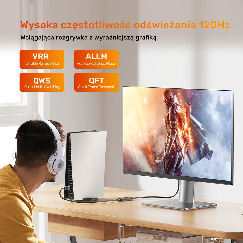 Unitek HDMI (M) - HDMI (F) 2.1 prailginimo kabelis, 8K 1 m