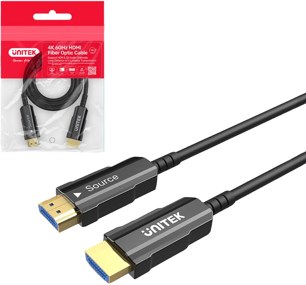 UNITEK C11072BK-10M optinis kabelis HDMI 2.0 AOC 4K 60Hz 10m