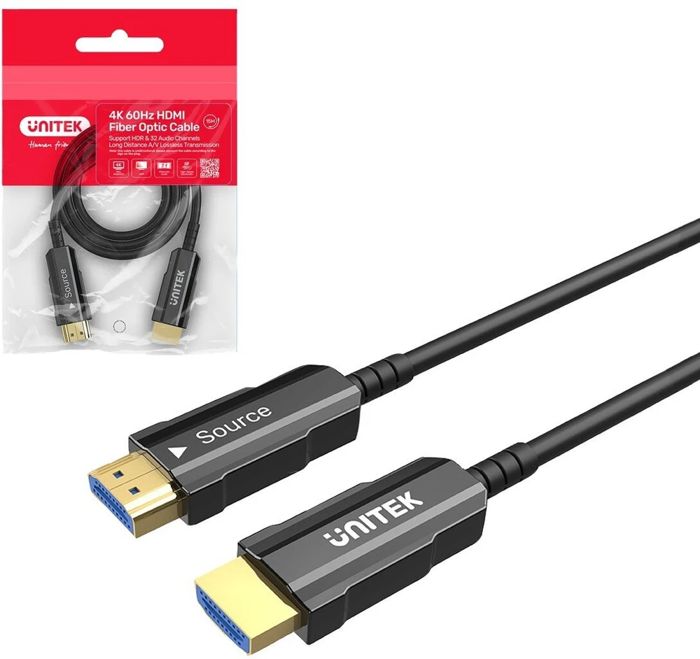 UNITEK C11072BK-15M optinis kabelis HDMI 2.0 AOC 4K 60Hz 15m