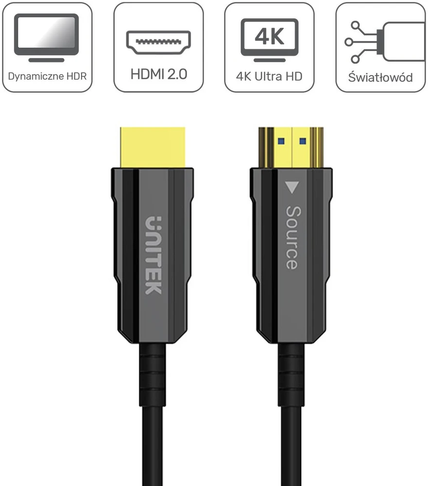 UNITEK C11072BK-30M optinis kabelis HDMI 2.0 AOC 4K 60Hz 30m