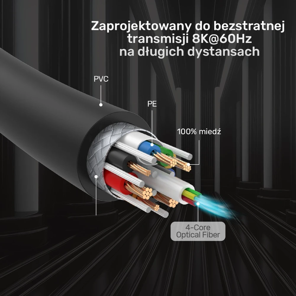 Optinis kabelis HDMI 2.1 AOC Unitek C11085GY01-30M
