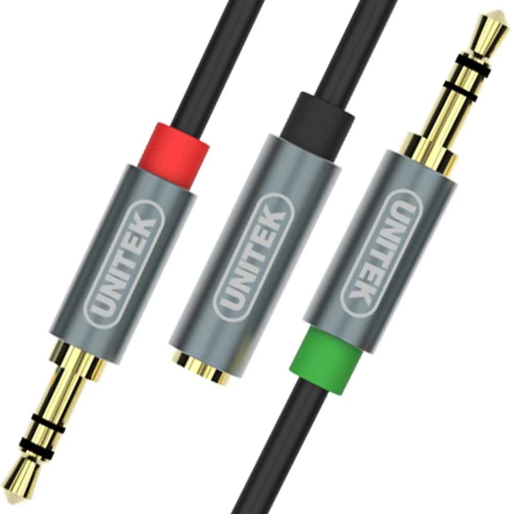 UNITEK Y-C957ABK Unitek Cable miniJack 3,5mm (F) - 2x 3,5mm (M) Y-C957ABK
