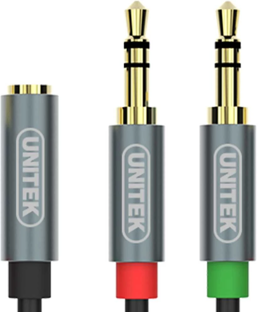 UNITEK Y-C957ABK Unitek Cable miniJack 3,5mm (F) - 2x 3,5mm (M) Y-C957ABK