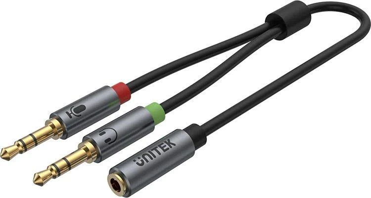 UNITEK Y-C957ABK Unitek Cable miniJack 3,5mm (F) - 2x 3,5mm (M) Y-C957ABK