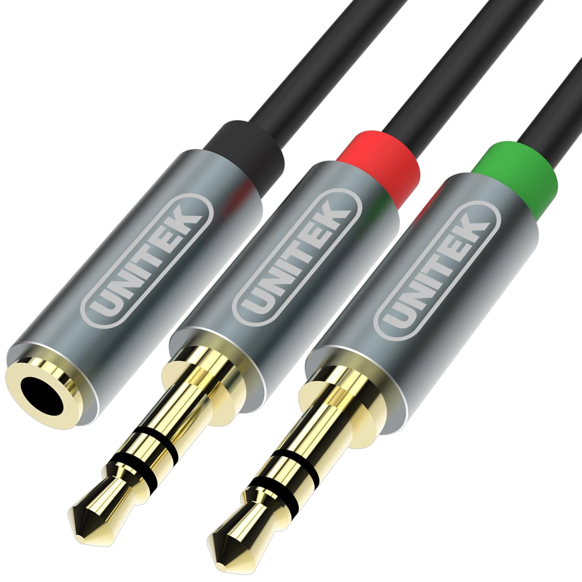 UNITEK Y-C957ABK Unitek Cable miniJack 3,5mm (F) - 2x 3,5mm (M) Y-C957ABK