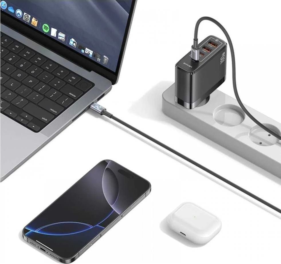 USAMS Huan Series SJ751 240W USB-C į USB-C kabelis 1,2 m tamsus