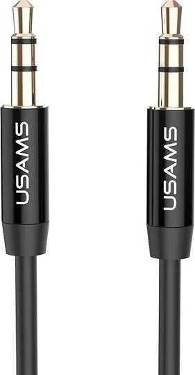 USAMS Adapteris audio jack 3,5m - 3,5m 1m juodos spalvos YP101 (YP-01)