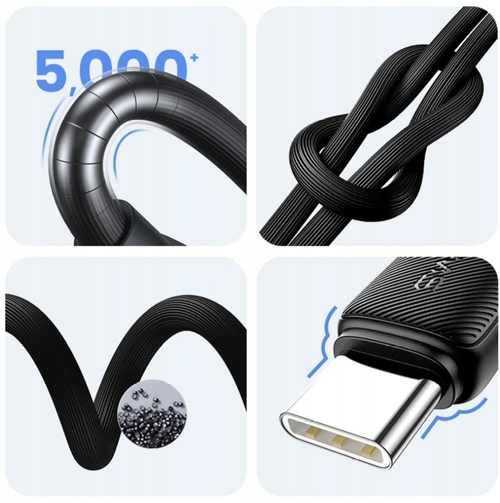 Kabelis USAMS KY Series US-SJ693 3A USB-C į USB-A 2m baltos spalvos