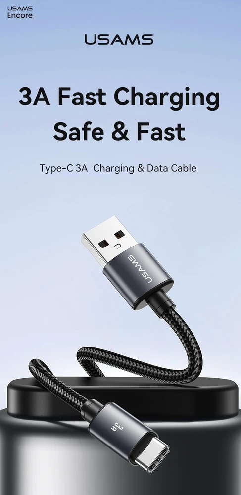 Kabelis USAMS U91 18W USB-C skirtas USB-A 1m tarnish