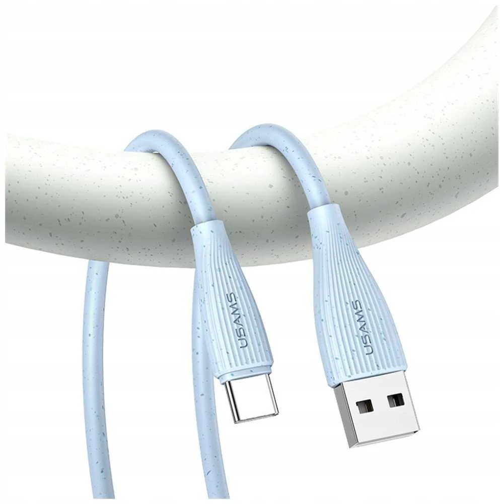 Kabelis USAMS Žalias Series SJ714 18W 3A USB-A to USB-C 1m rožinės spalvos