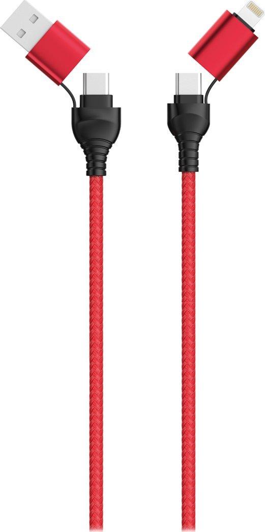 USB kabelis 2GO USB-A - USB-C 1.2 m Raudona (797370)